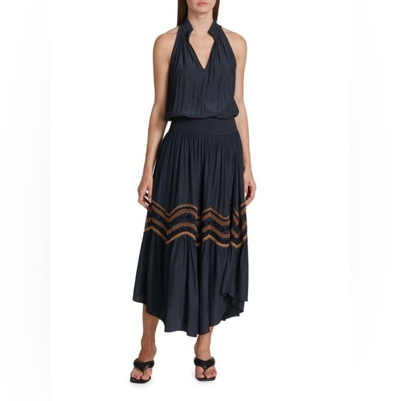 RAMY BROOK Alexis Embroidered Smocked Midi Dress - Picture 2 of 6